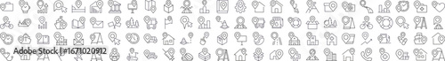 Items with Map Pin Related Line Icon Collection. Editable Stroke. Perfect for Graphics, Designs, Books, Adverts, Apps