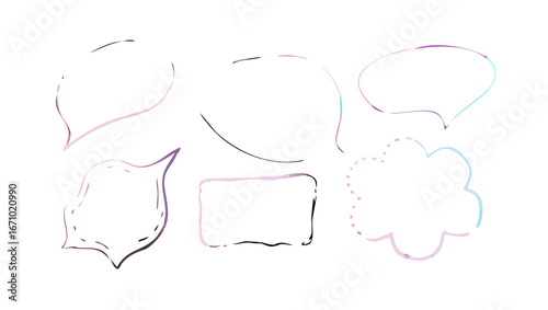 Pastel Watercolor Speech Bubbles and Shapes hand-drawn
