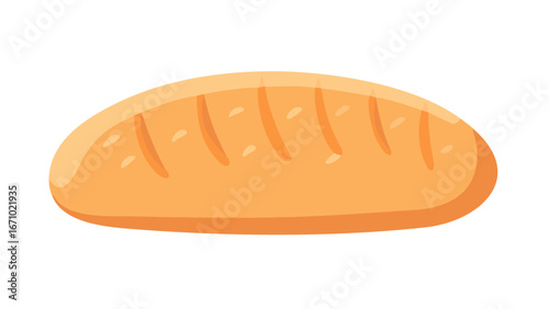 Simple cartoon loaf of bread with scoring baked food