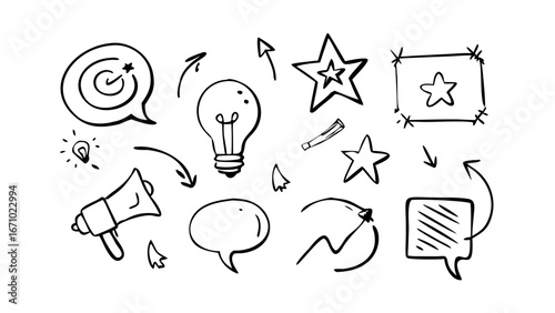 White ink strokes on transparent background abstract artistic