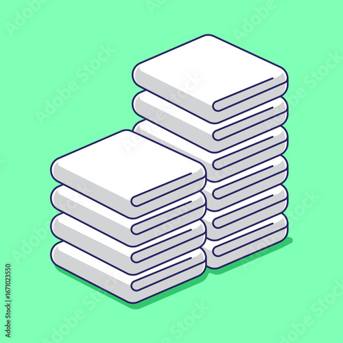 Kawaii Isometric bath towels illustration cartoon vector isolated on background with flat style concept. Bathroom equipment. Sport