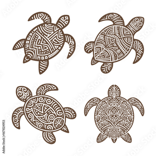 turtle - tribe ethnical decorative, tattoo, logo (artwork 1)