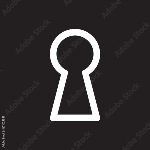 White keyhole icon a timeless symbol of mystery access and hidden knowledge