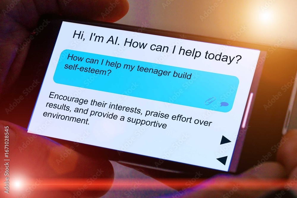 Naklejka premium How can I help my teenager build self-esteem? Questions for