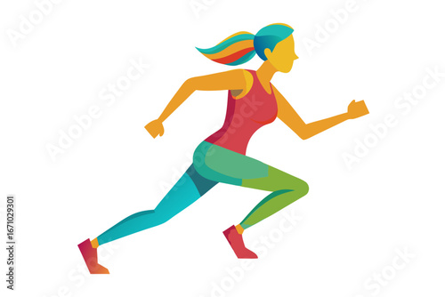 Woman jogging logo concept silhouette vector