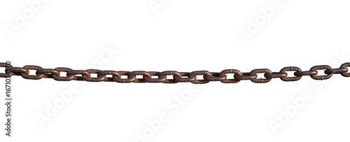 Fotografie old rusty chain corrosion isolated