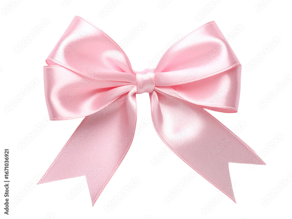 Fototapeta premium pink bow on white background