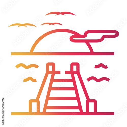 port Line Gradient Icon