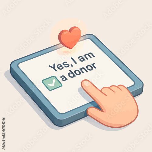 A Finger Clicks "Yes" on a Donor Form