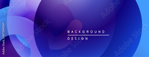 Abstract fluid shapes, vibrant blue purple gradients. Modern design element for backgrounds, presentations. Smooth transitions create depth.