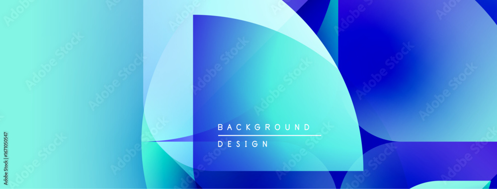 Fototapeta premium Abstract blue gradients overlap, creating dynamic visual effect. Modern design elements suggest technology, innovation, freshness.