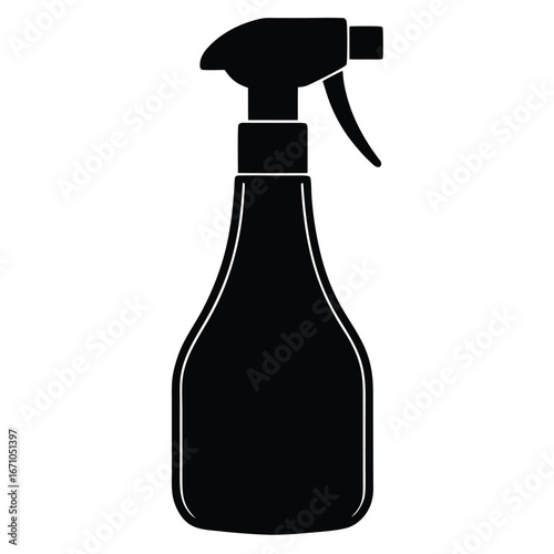 Black spray bottle silhouette cleaning liquid
