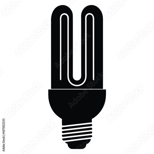 Compact fluorescent light bulb icon energy saving electricity