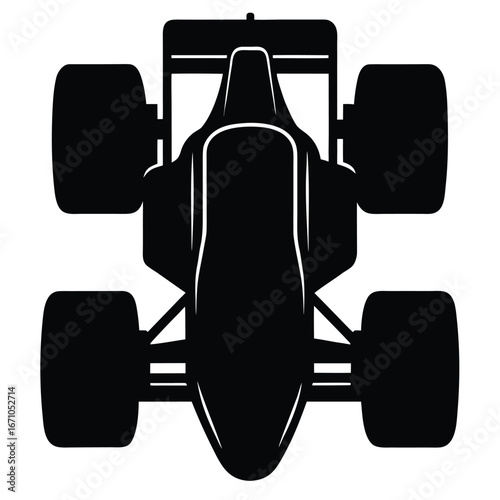 Formula racing car top view silhouette sports car vehicle