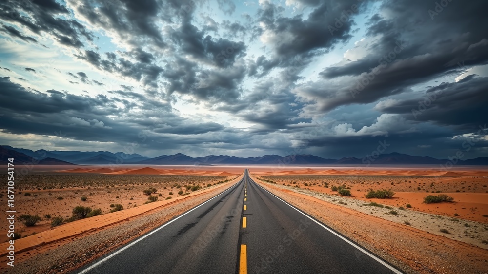 Naklejka premium Namibia's Elim Dune Road - Scenic Desert Landscape