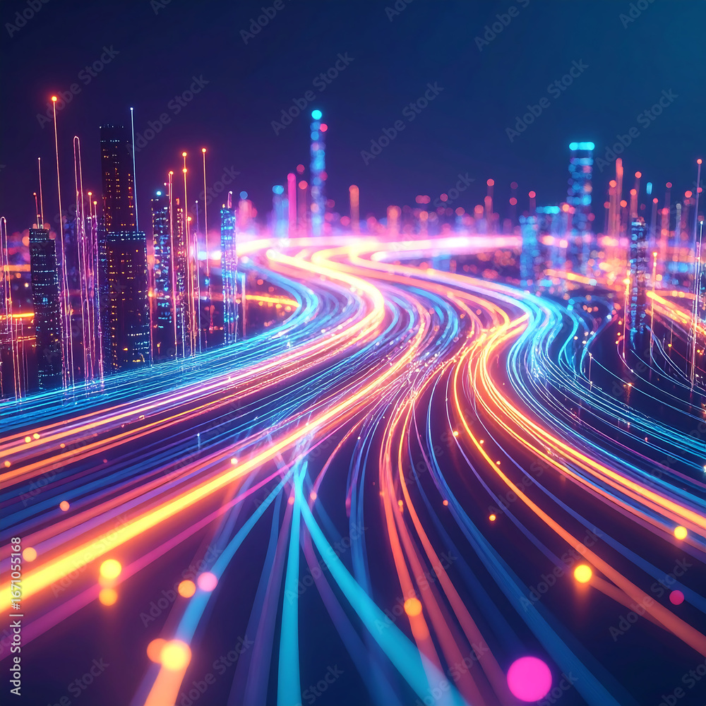 Fototapeta premium Abstract city network illustration