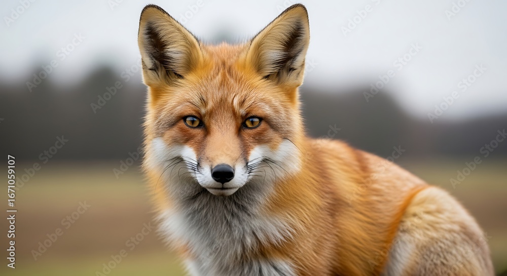 Fototapeta premium Majestic Red Fox Portrait in Natural Habitat.