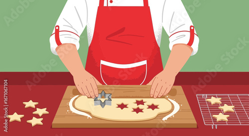 Baking Cookies, Star-Shaped Treats Crafted With Love and Culinary Activities