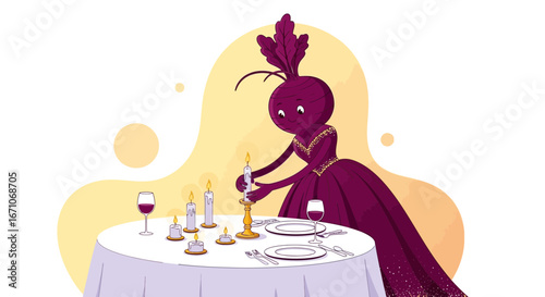 Beetroot Lady Prepares Festive Dinner, Adding Charming Ambiance to the Evening
