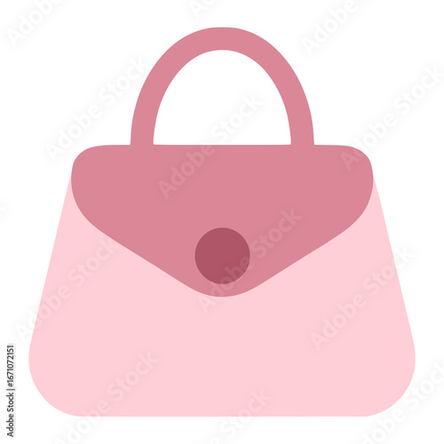 pink leather bag fashion accessories flat color vector illustration template design