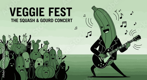 Animated Squash Performs At A Veggie Festival With A Cheering Gourd Audience