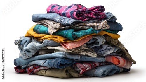 A large pile of assorted clothing