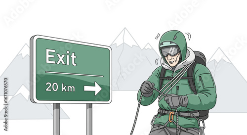 Adventurer's Dilemma: Navigating Uncertainty with the Exit Sign and Approaching 20 km Road