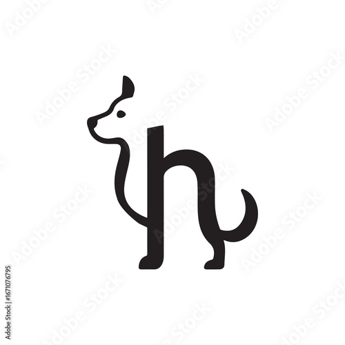 Letter H with a Dog Logo