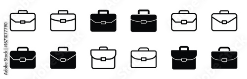 Set of Briefcase icon symbol vector on white background