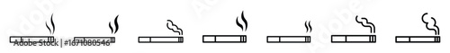 Set of Cigarette icon symbol vector on white background