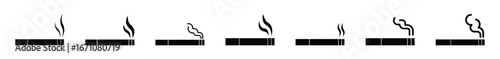 Set of Cigarette icon symbol vector on white background