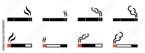 Set of Cigarette icon symbol vector on white background