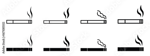 Set of Cigarette icon symbol vector on white background