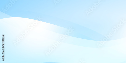 Abstract white wavy glowing lines on a blue background. Futuristic digital high-technology simple abstract modern