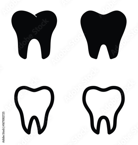 Set of Tooth icon symbol vector on white background