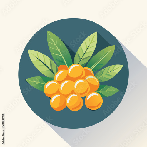 Sea Buckthorn vector icon illustration with clean, modern detail and balanced composition.