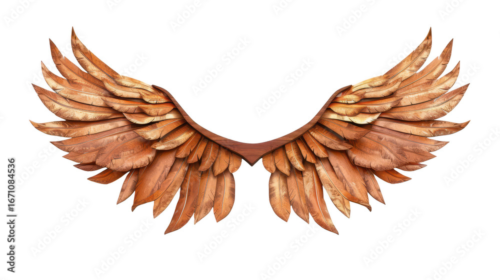 Fototapeta premium realistic wooden wings isolated