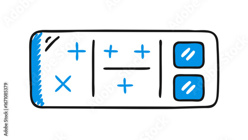 Blue cross and x game board tic tac toe