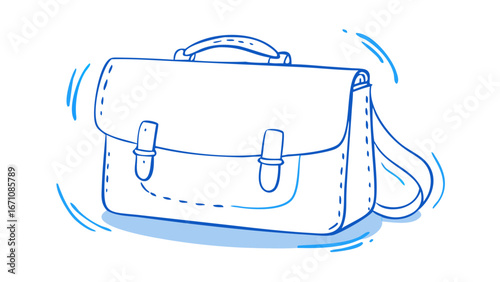 Blue satchel with light blue accents school bag briefcase