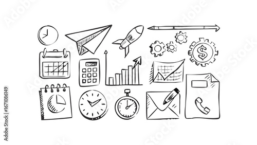 Business Doodle Icons sketch finance