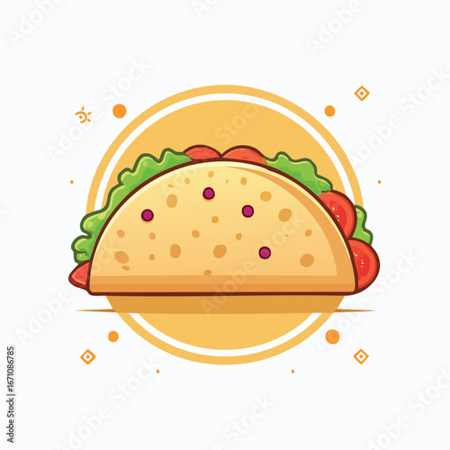 Tortilla vector icon illustration with clean, modern detail and balanced composition.