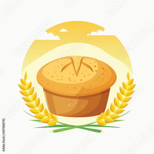 Cornbread vector icon illustration with clean, modern detail and balanced composition.
