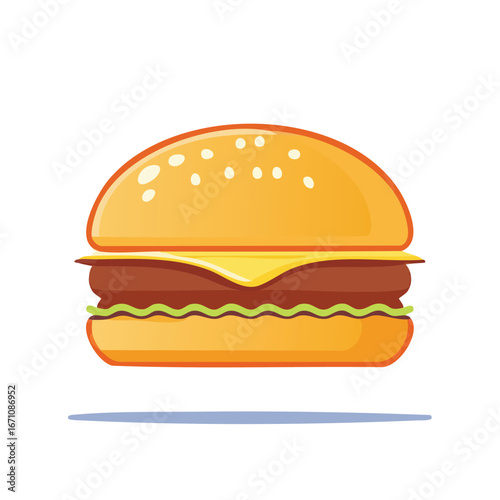Hamburger Bun vector icon illustration with clean, modern detail and balanced composition.