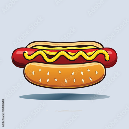 Hot Dog Bun vector icon illustration with clean, modern detail and balanced composition.