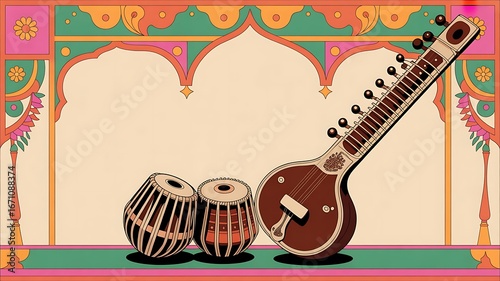 Indian classical music performance featuring tabla and sitar instruments royalty free stock photos premium quality
