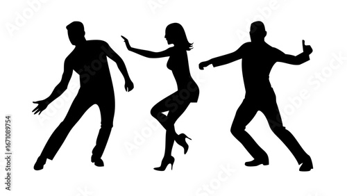 Couple dancing salsa with flowing movement latin dance