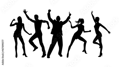 Energetic dancer performing a dynamic move silhouette