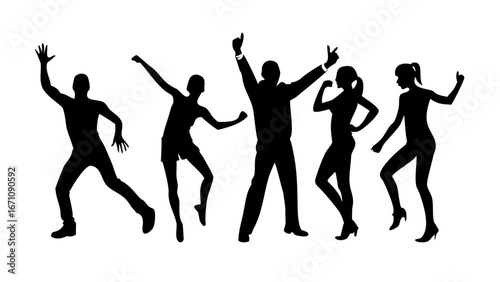 Energetic dancer performing a dynamic move silhouette