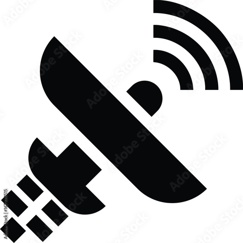 Satellite antenna icon. Satellite antenna simple icon in flat style with transparent background. Vector illustration