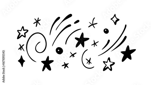 Hand drawn illustration of a leaping lion jumping animal